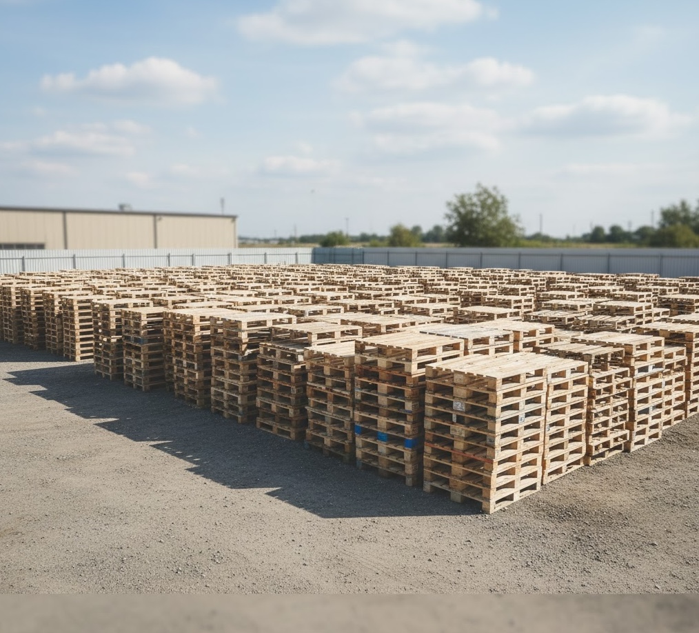 Outdoor pallet storage area